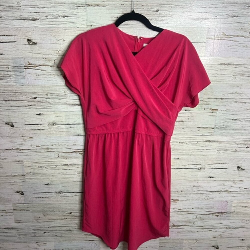 Carven twisted silk sheath dress pink size 40